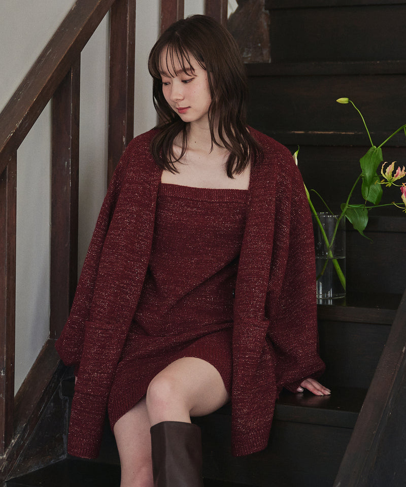 【予約商品】glitter melange knit ensemble / グリッターメランジニットアンサンブル