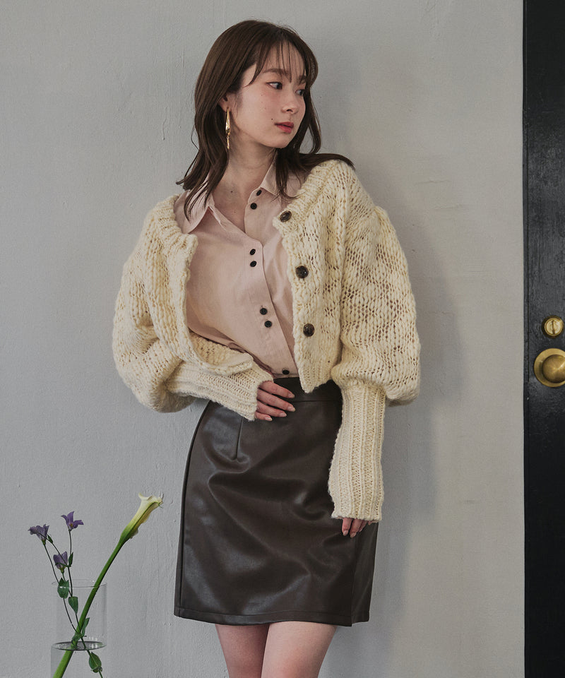 【予約商品】volume sleeve knit cardigan / ボリュームスリーブニットカーディガン