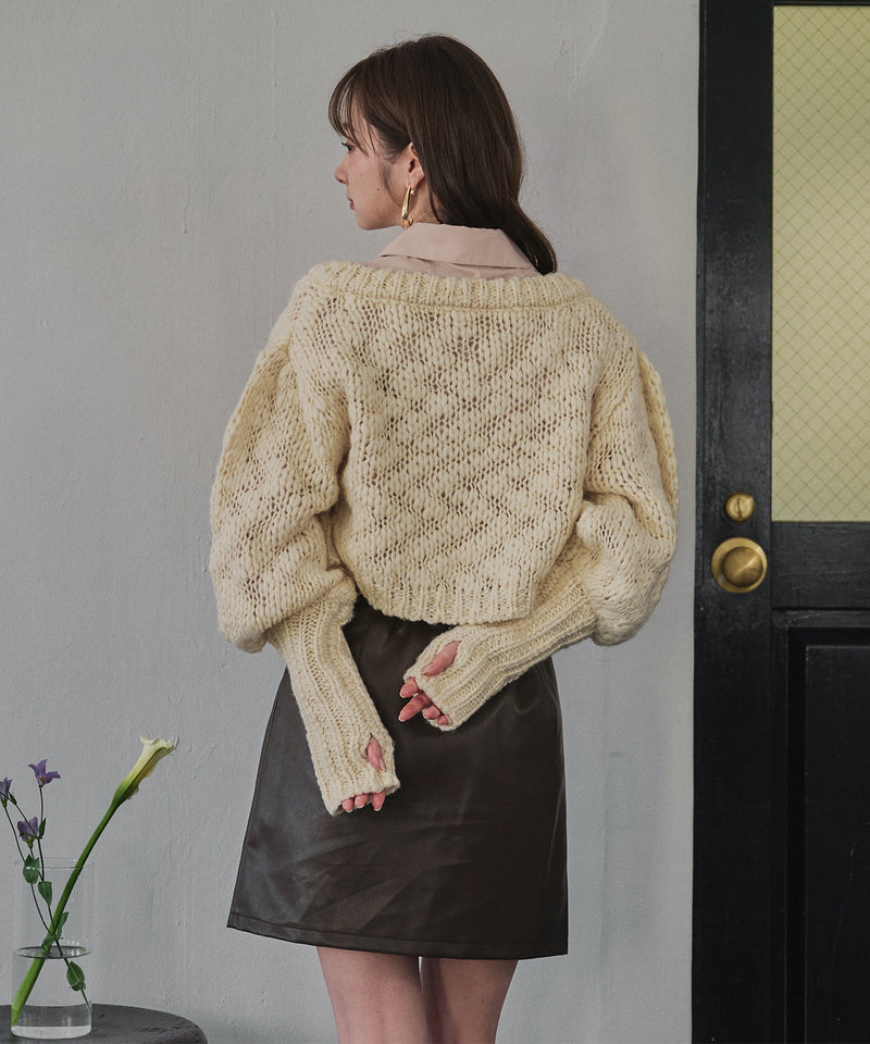 【予約商品】volume sleeve knit cardigan / ボリュームスリーブニットカーディガン