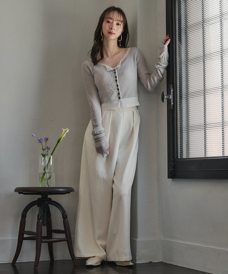 layered design cardigan / レイヤードデザインカーディガン