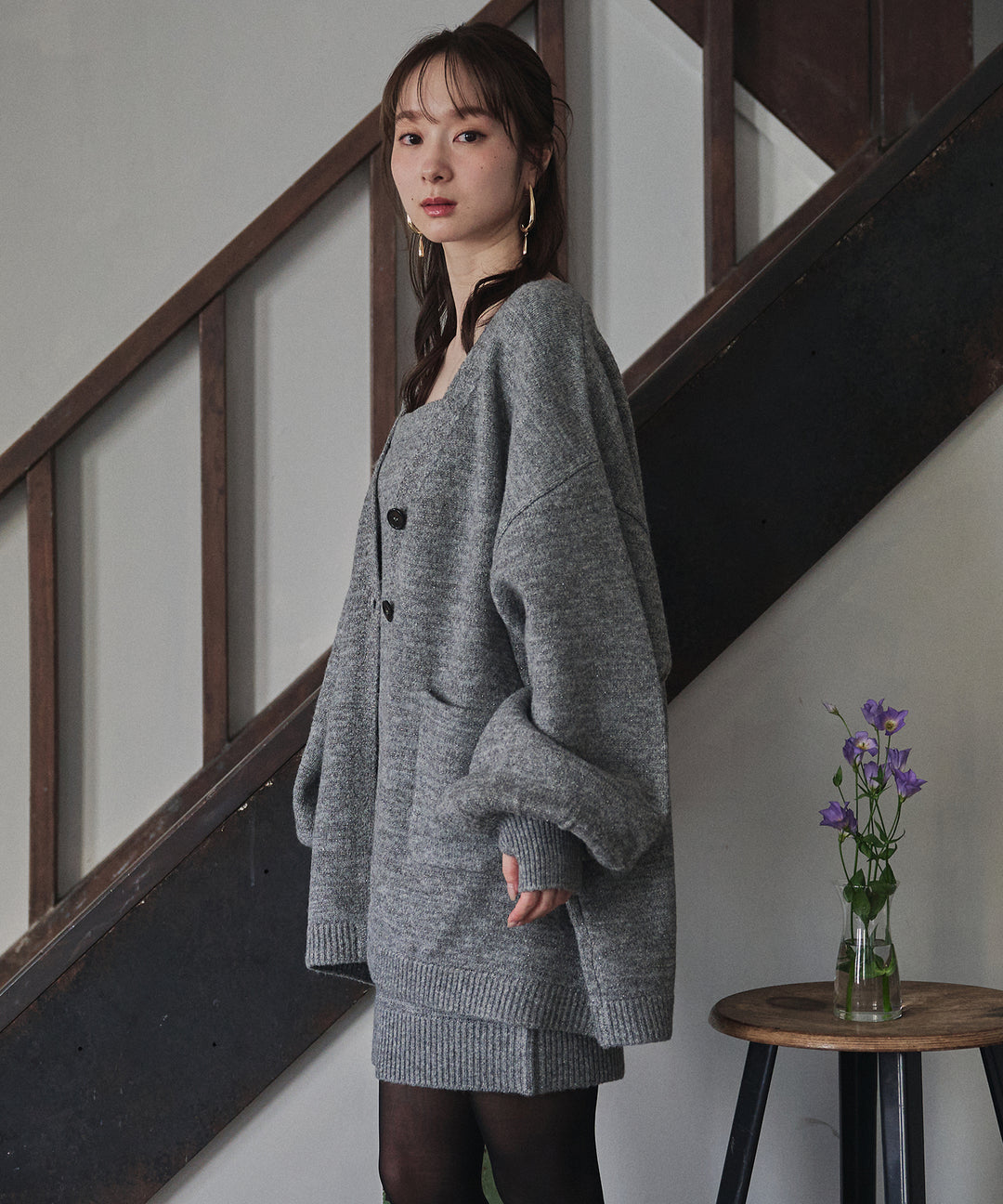 予約商品】glitter melange knit ensemble / グリッターメランジ