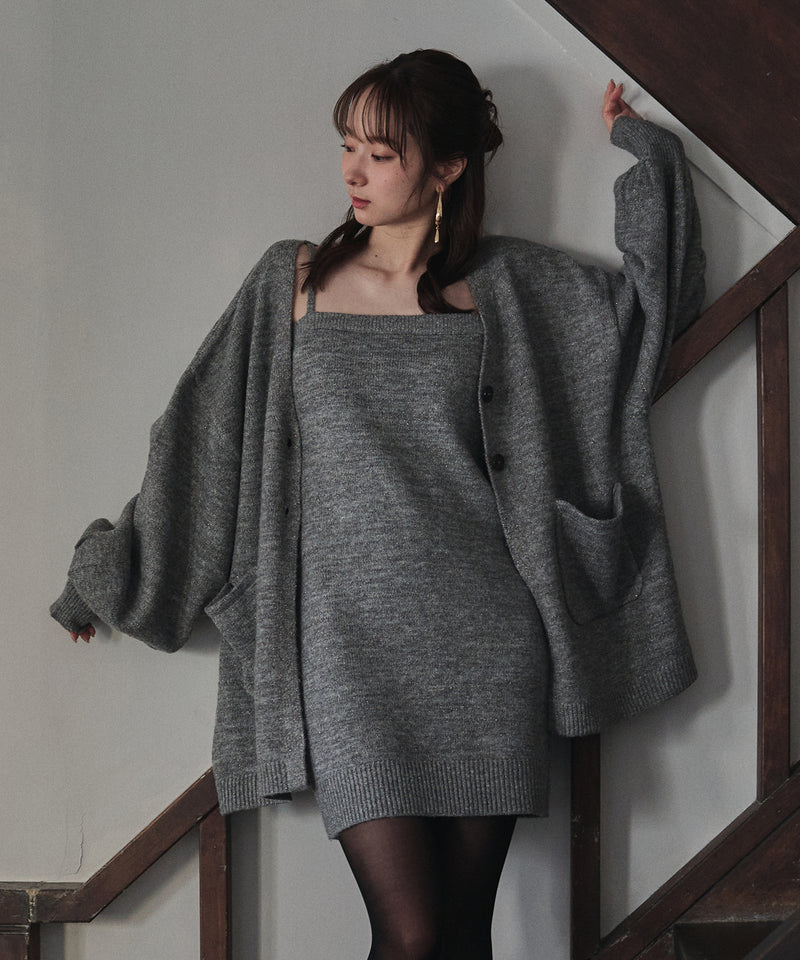 【予約商品】glitter melange knit ensemble / グリッターメランジニットアンサンブル
