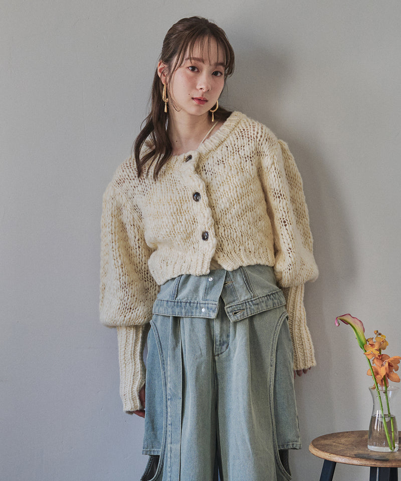 【予約商品】volume sleeve knit cardigan / ボリュームスリーブニットカーディガン
