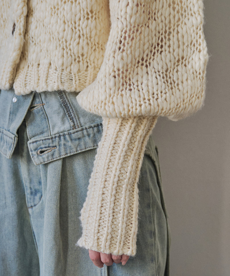 【予約商品】volume sleeve knit cardigan / ボリュームスリーブニットカーディガン