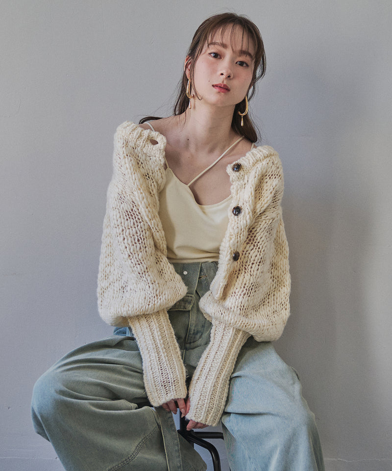 【予約商品】volume sleeve knit cardigan / ボリュームスリーブニットカーディガン