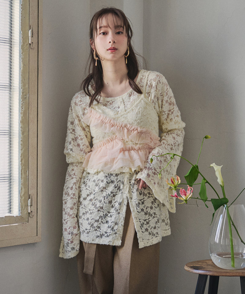 brushed lace tulle ensemble / ブラッシュドレースチュールアンサンブル