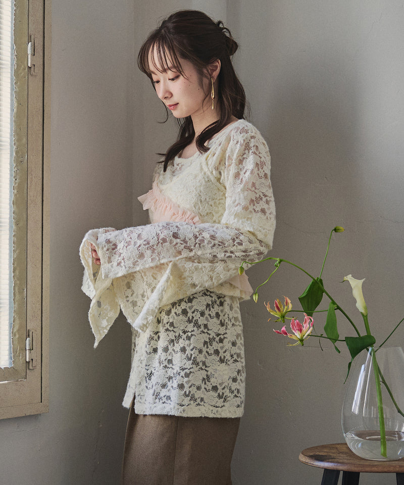 brushed lace tulle ensemble / ブラッシュドレースチュールアンサンブル