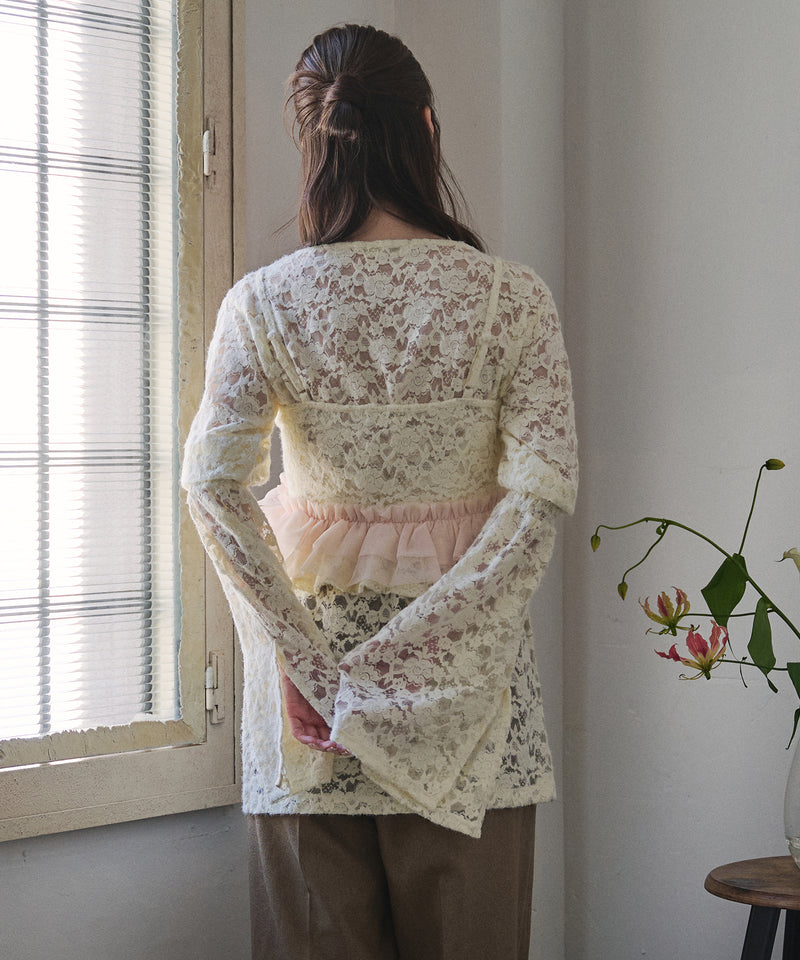 brushed lace tulle ensemble / ブラッシュドレースチュールアンサンブル