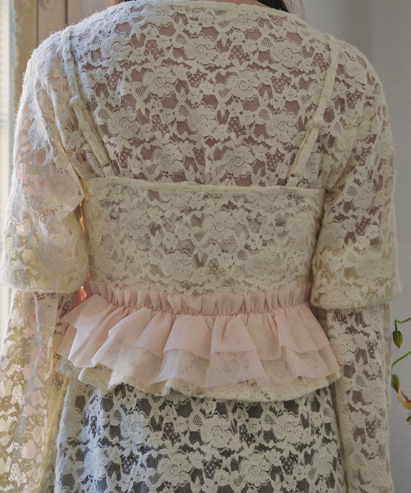 brushed lace tulle ensemble / ブラッシュドレースチュールアンサンブル