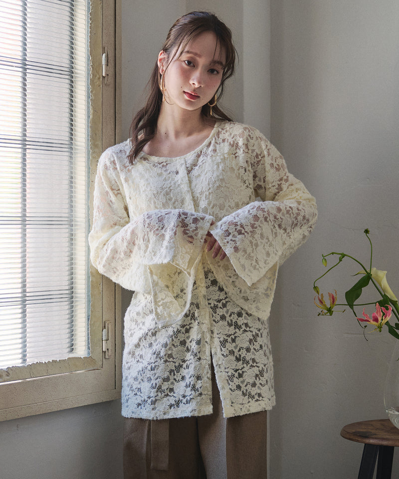 brushed lace tulle ensemble / ブラッシュドレースチュールアンサンブル