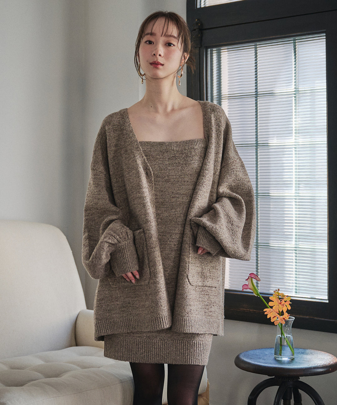 glitter melange knit ensemble / グリッターメランジニット