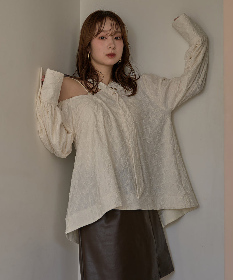 deformation one shoulder blouse / デフォメーションワンショルブラウス