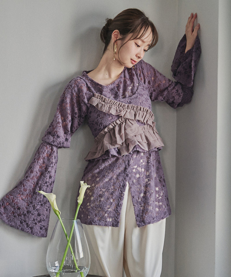 brushed lace tulle ensemble / ブラッシュドレースチュールアンサンブル