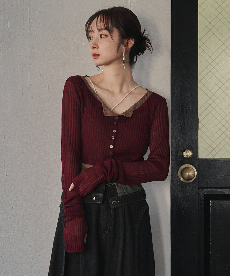 layered design cardigan / レイヤードデザインカーディガン