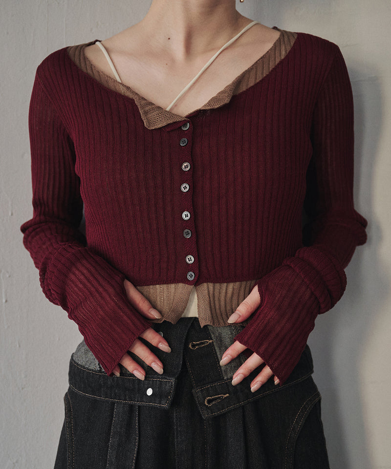 layered design cardigan / レイヤードデザインカーディガン