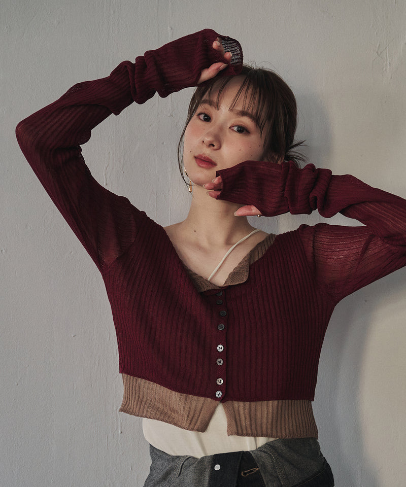 layered design cardigan / レイヤードデザインカーディガン