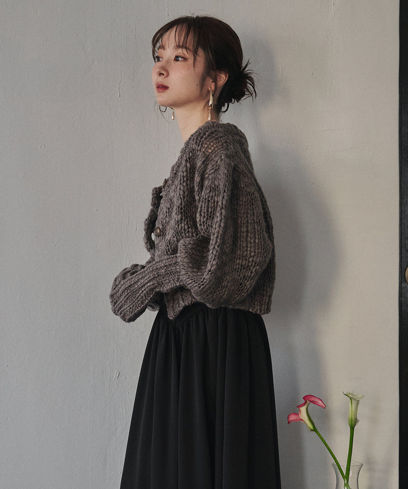 【予約商品】volume sleeve knit cardigan / ボリュームスリーブニットカーディガン