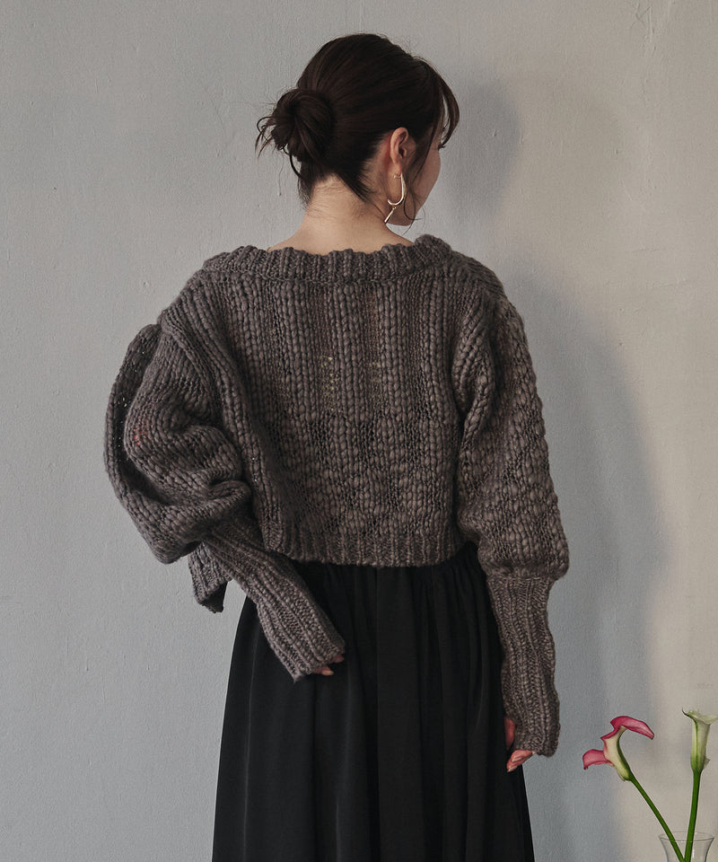【予約商品】volume sleeve knit cardigan / ボリュームスリーブニットカーディガン