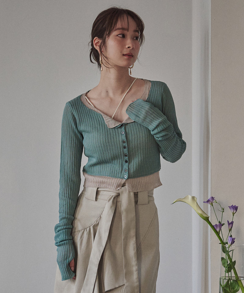 layered design cardigan / レイヤードデザインカーディガン