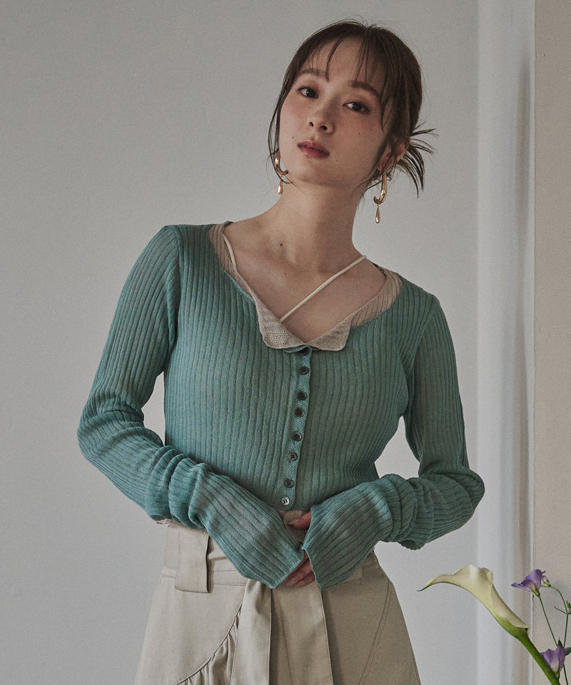 layered design cardigan / レイヤードデザインカーディガン