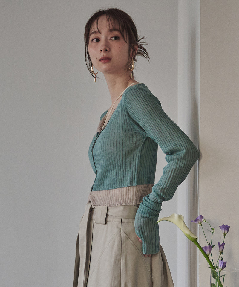 layered design cardigan / レイヤードデザインカーディガン