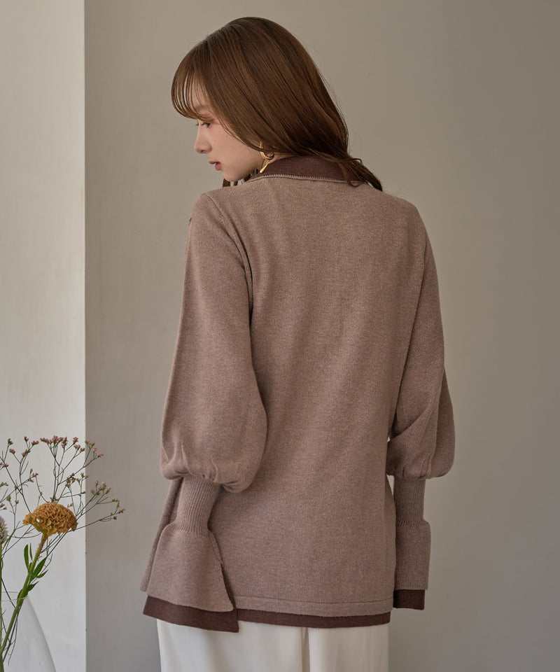 layered loose knit shirt / レイヤードルーズニットシャツ