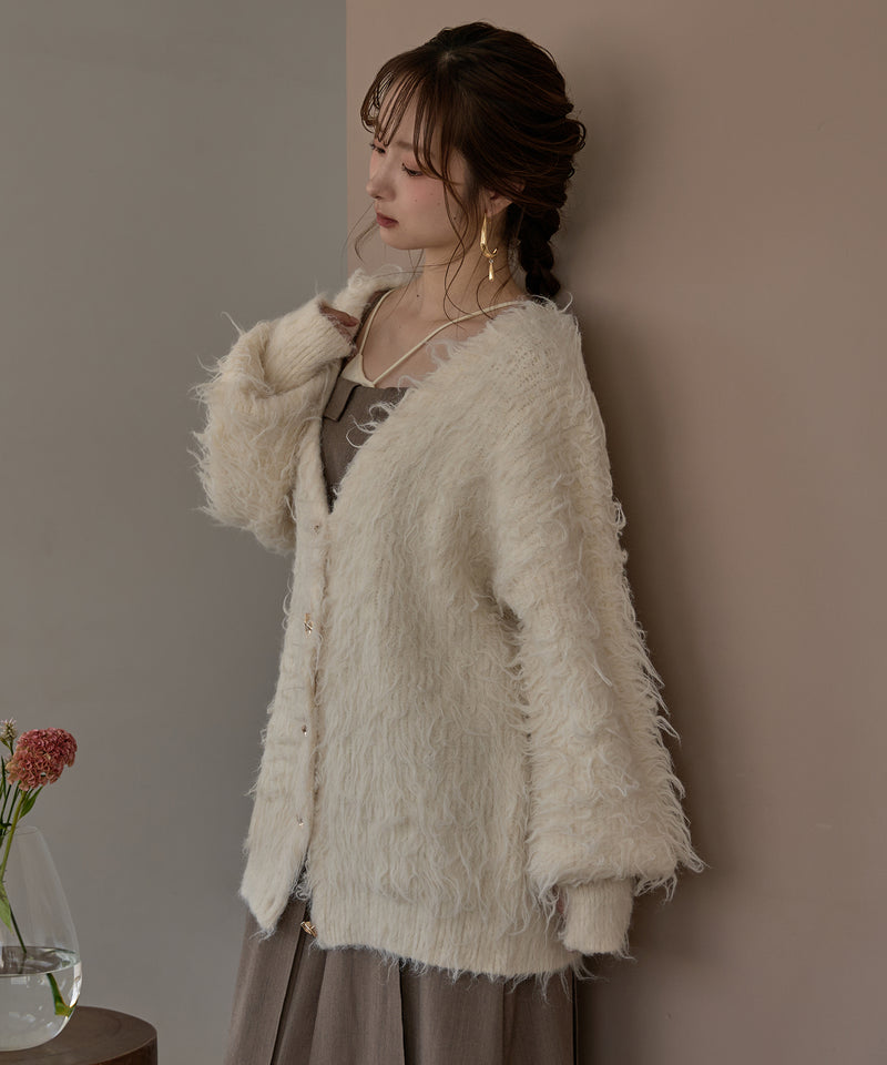 nuance button shaggy cardigan / ニュアンスボタンシャギーカーディガン