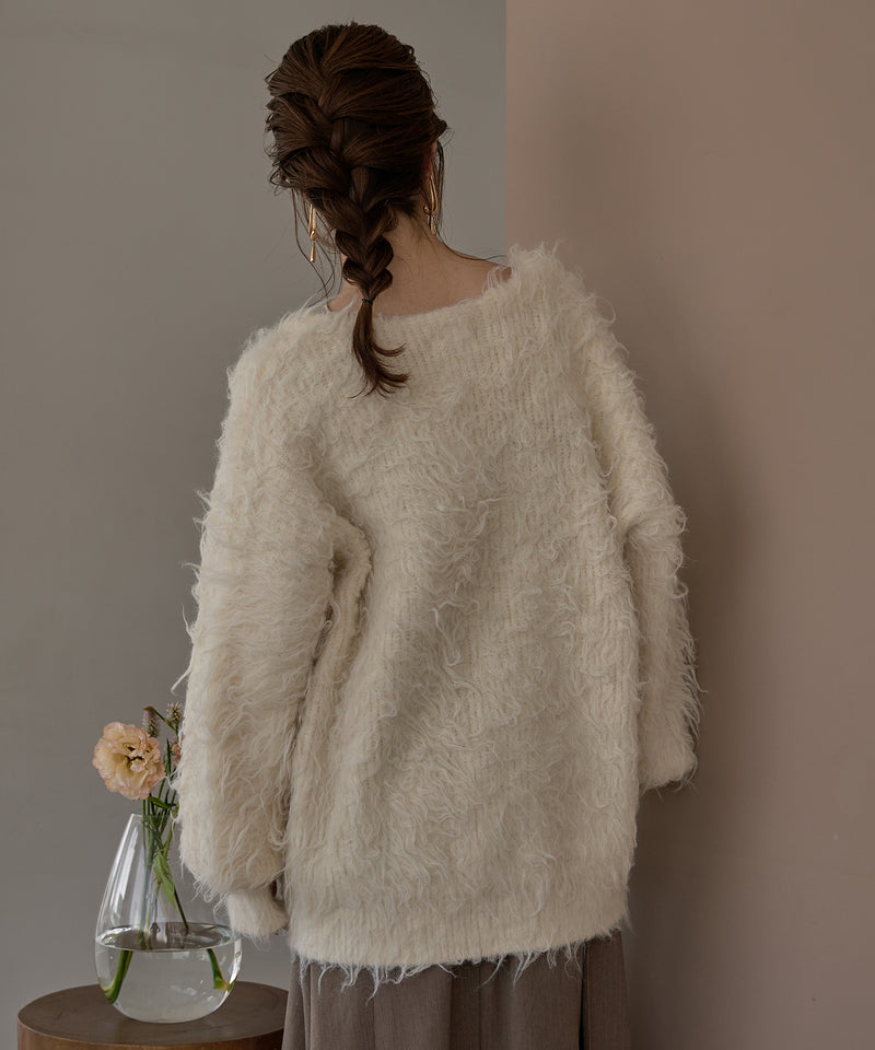 nuance button shaggy cardigan / ニュアンスボタンシャギーカーディガン