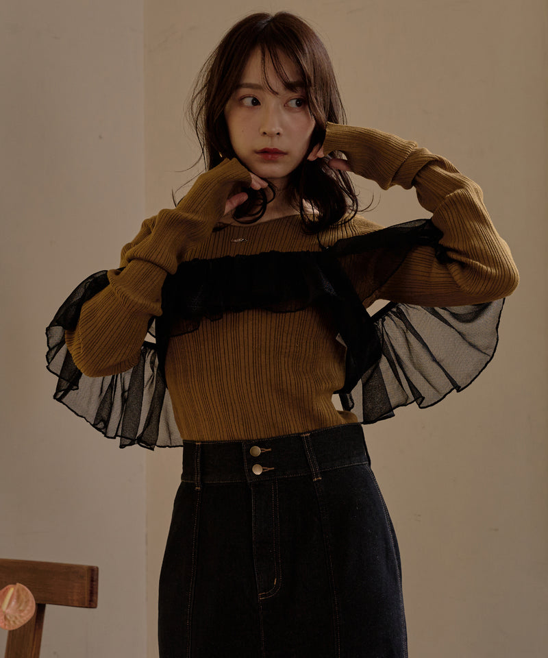 long sleeve rib knit / ロングスリーブリブニット
