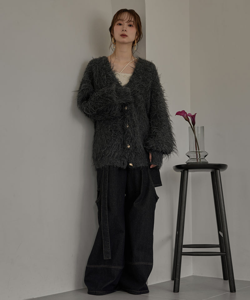 nuance button shaggy cardigan / ニュアンスボタンシャギーカーディガン