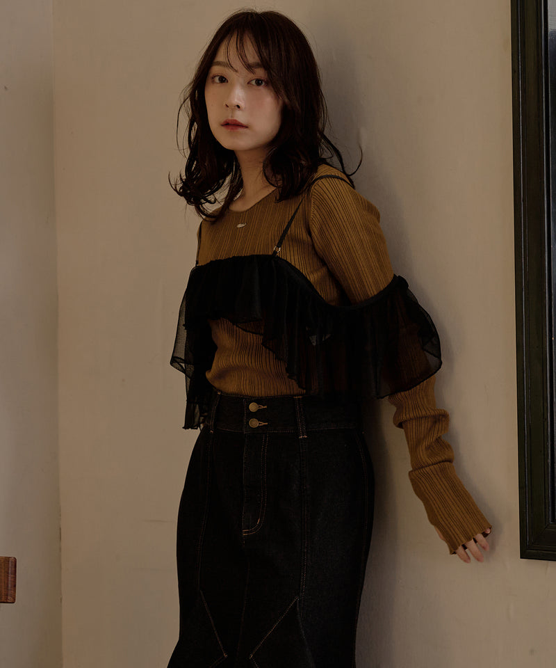 long sleeve rib knit / ロングスリーブリブニット