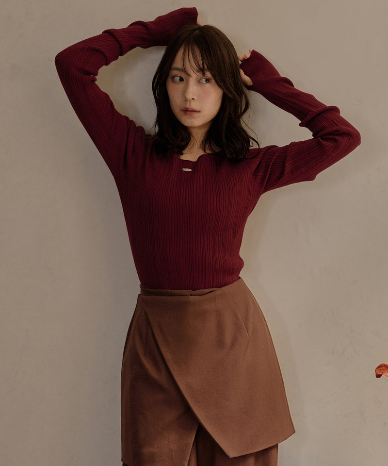 long sleeve rib knit / ロングスリーブリブニット