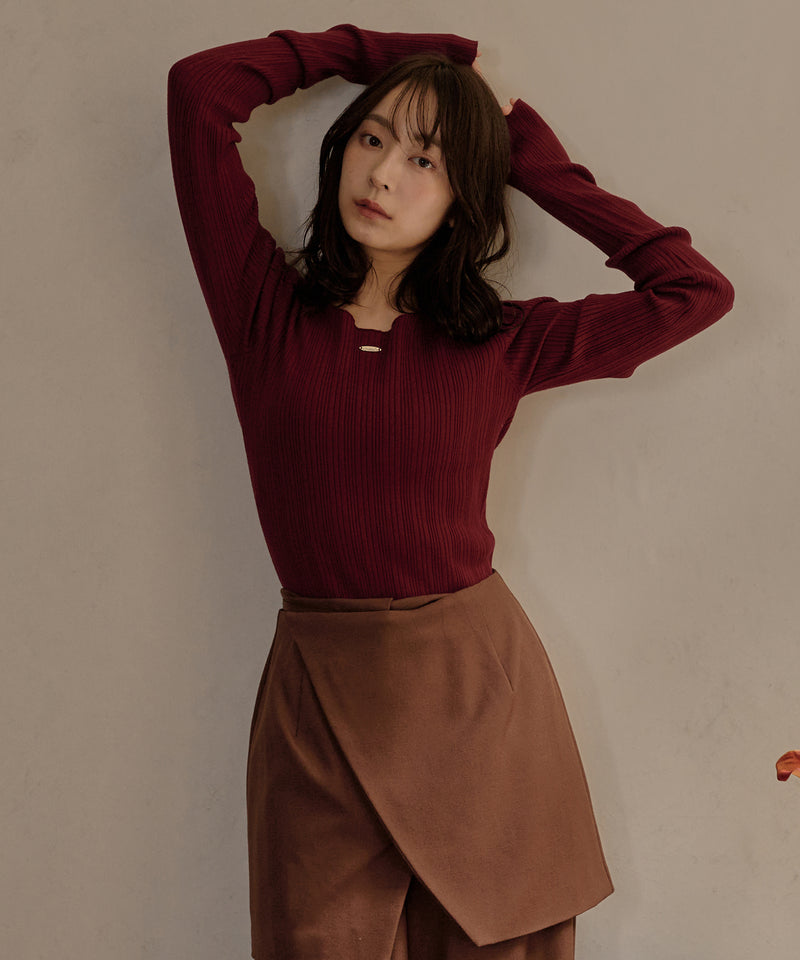long sleeve rib knit / ロングスリーブリブニット