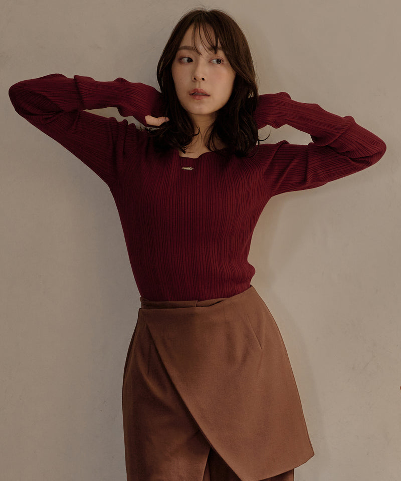long sleeve rib knit / ロングスリーブリブニット