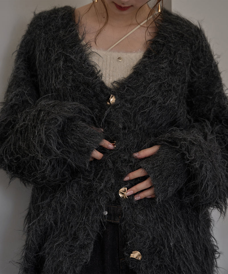 nuance button shaggy cardigan / ニュアンスボタンシャギーカーディガン