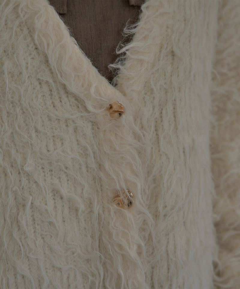 nuance button shaggy cardigan / ニュアンスボタンシャギーカーディガン