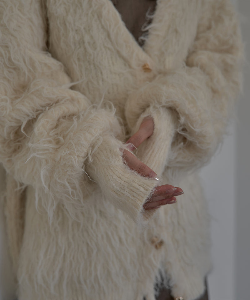 nuance button shaggy cardigan / ニュアンスボタンシャギーカーディガン