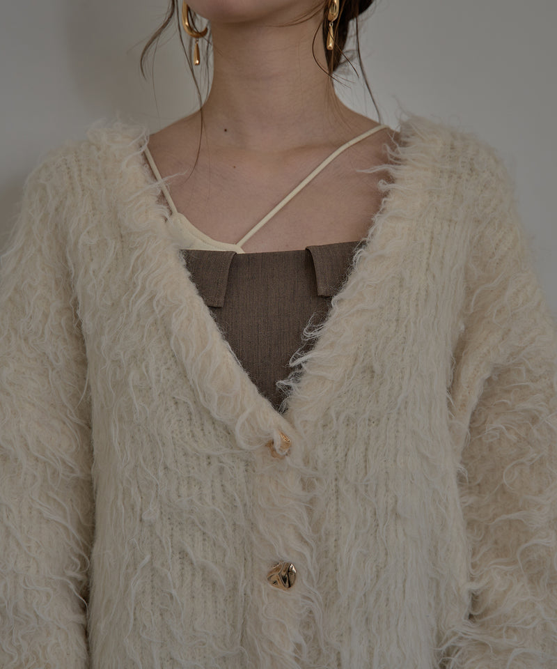 nuance button shaggy cardigan / ニュアンスボタンシャギーカーディガン
