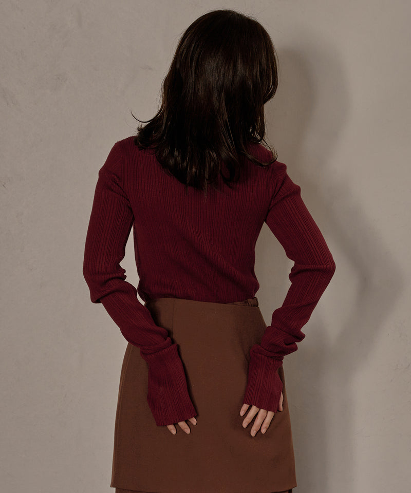 long sleeve rib knit / ロングスリーブリブニット