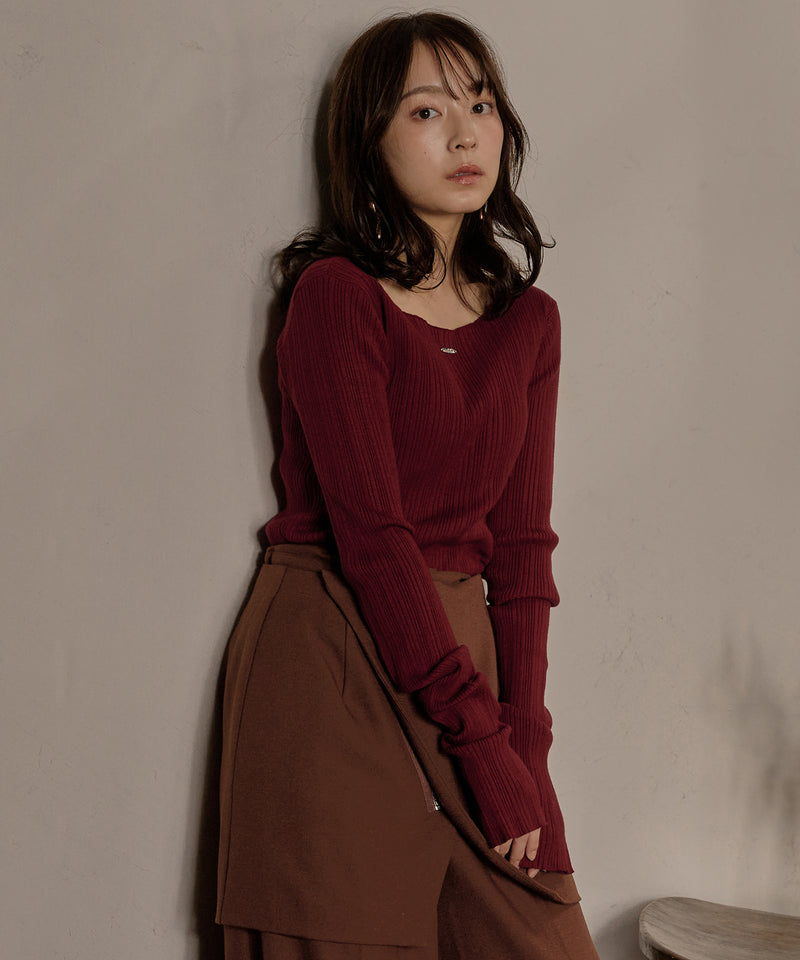 long sleeve rib knit / ロングスリーブリブニット
