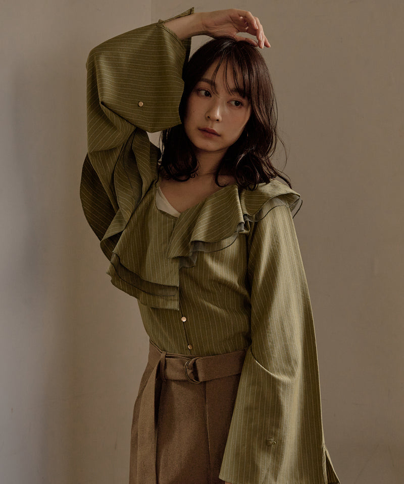 frill one shoulder tops /  フリルワンショルダートップス