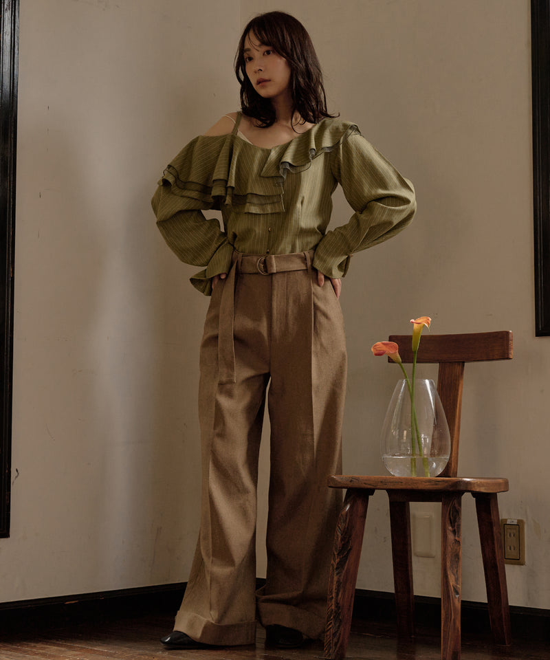 frill one shoulder tops /  フリルワンショルダートップス