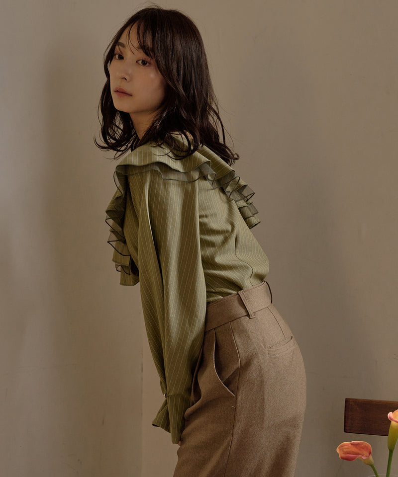 frill one shoulder tops /  フリルワンショルダートップス