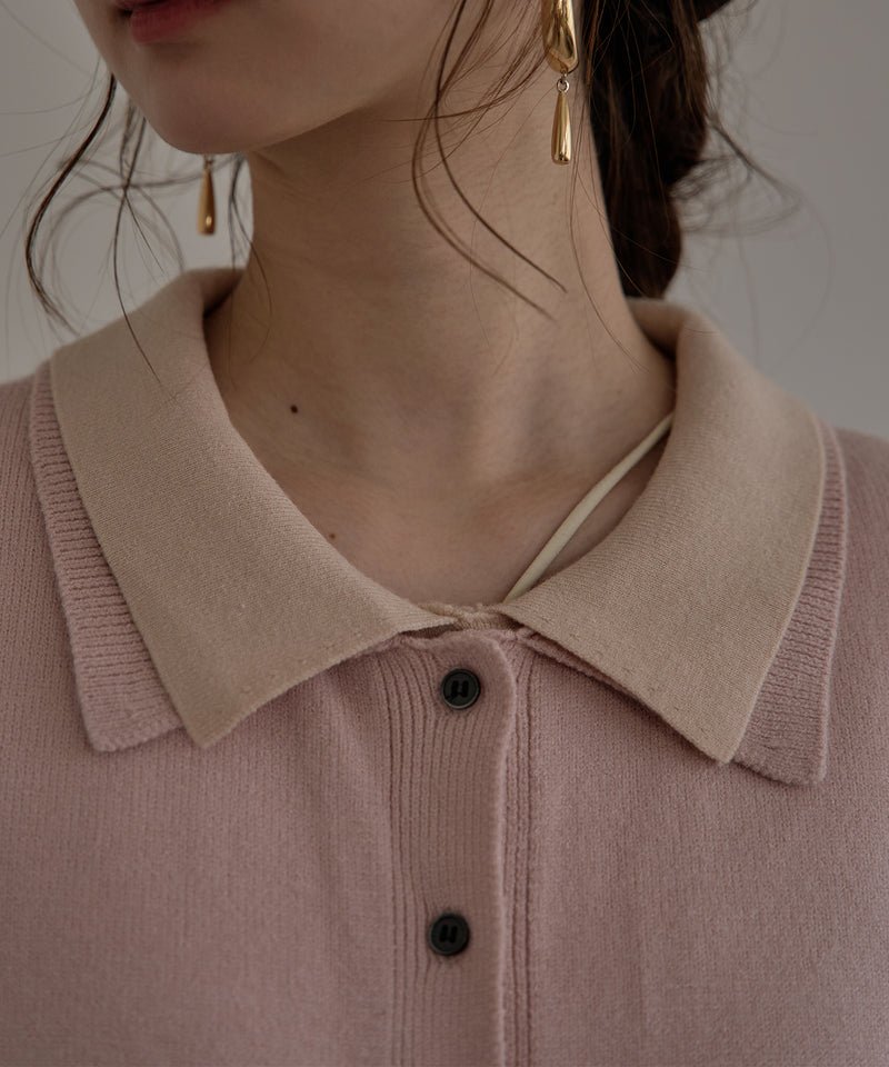 layered loose knit shirt / レイヤードルーズニットシャツ