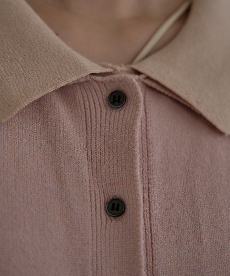 layered loose knit shirt / レイヤードルーズニットシャツ
