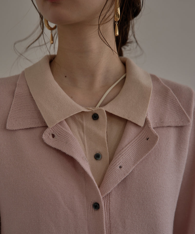 layered loose knit shirt / レイヤードルーズニットシャツ