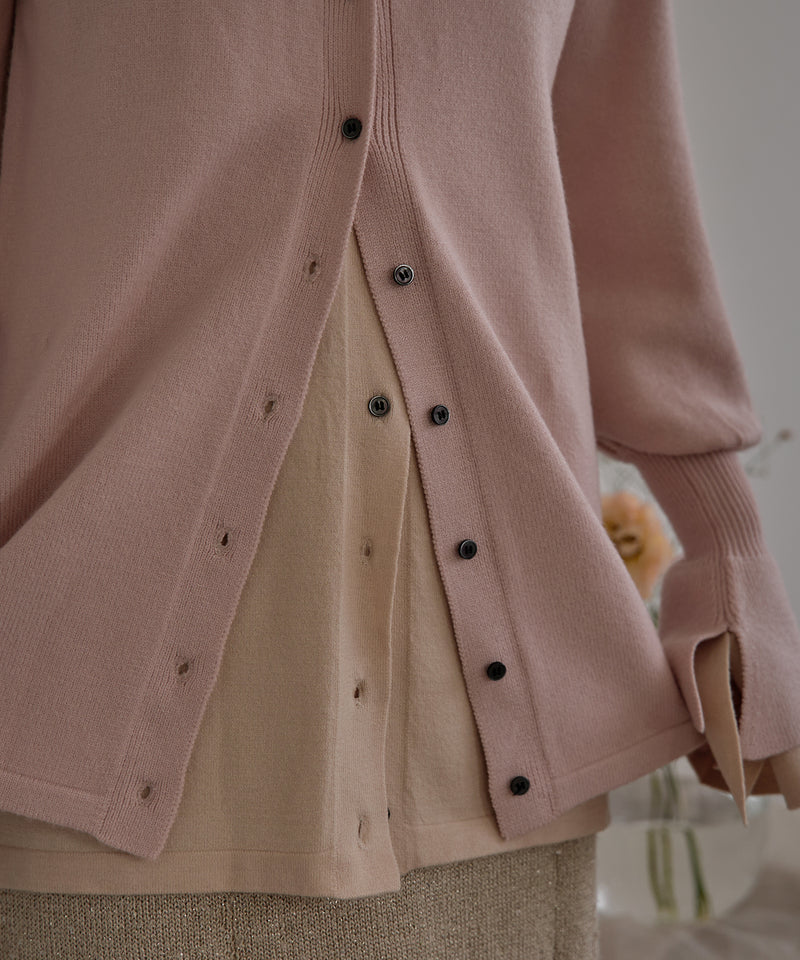 layered loose knit shirt / レイヤードルーズニットシャツ
