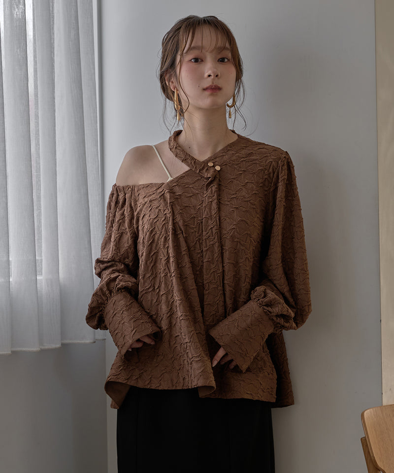 deformation one shoulder blouse / デフォメーションワンショルブラウス