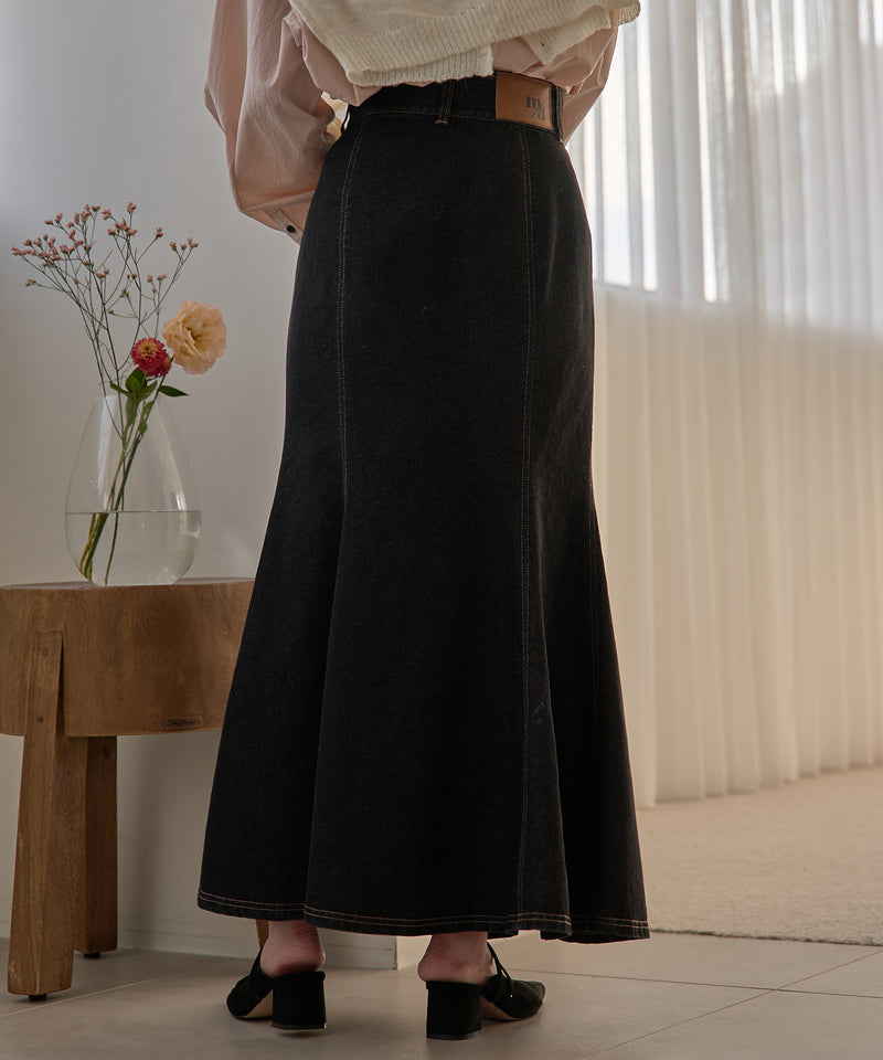 frills mermaid denim skirt / フリルマーメイドデニムスカート