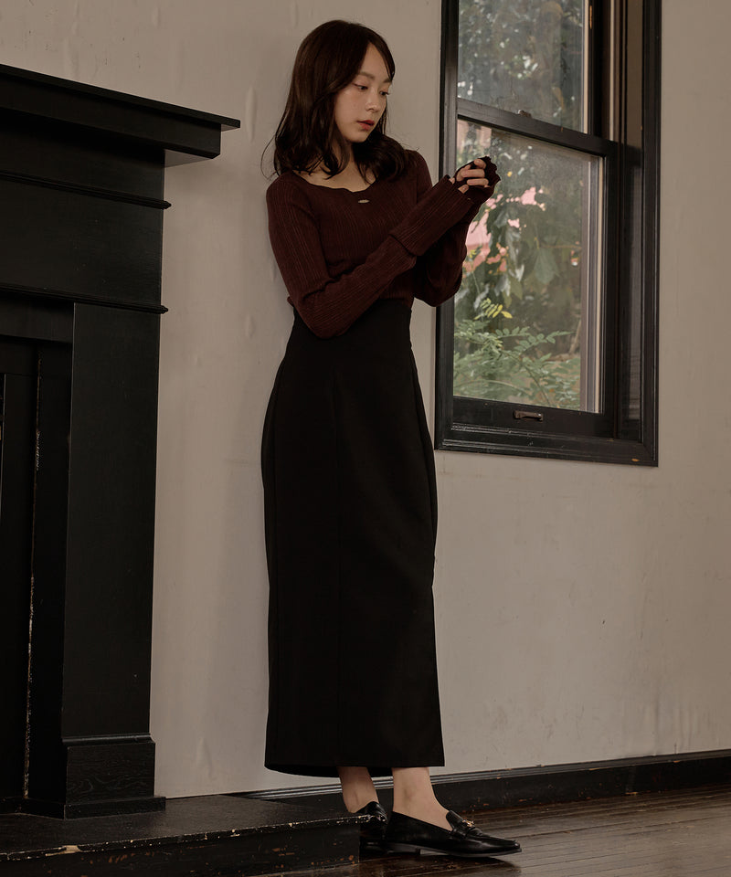 long sleeve rib knit / ロングスリーブリブニット